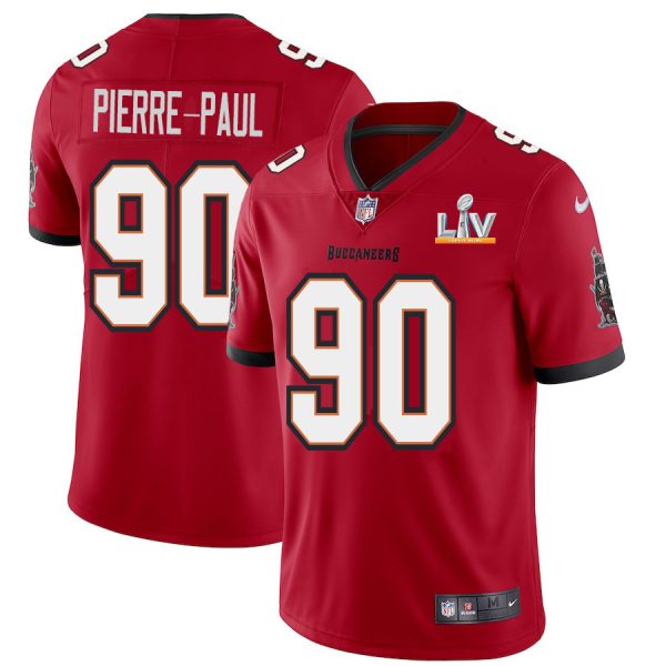 Premium Tampa Bay Buccaneers #90 Jason Pierre-Paul Men's Super Bowl LV Bound Red Vapor Limited Jersey
