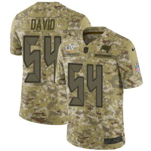 Amazing Buccaneers #54 Ronde Barber David Camo Men's Super Bowl LV Bound Stitched NFL Limited 2018 Salute To Service Jersey