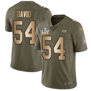Top notch Buccaneers #54 Rob Gronkowski David Olive/Gold Men's Super Bowl LV Bound Stitched NFL Limited 2017 Salute To Service Jersey