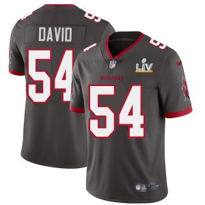 Superb Tampa Bay Buccaneers #54 Lavonte David Men's Super Bowl LV Bound Pewter Alternate Vapor Limited Jersey
