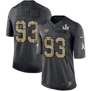 Superb Buccaneers #93 Rob Gronkowski Suh Black Men's Super Bowl LV Bound Stitched NFL Limited 2016 Salute to Service Jersey