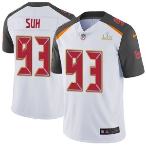 Top notch Buccaneers #93 Ronde Barber Suh White Men's Super Bowl LV Bound Stitched NFL Vapor Untouchable Limited Jersey