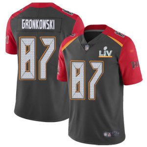 Amazing Buccaneers #87 Ronde Barber Gronkowski Gray Men's Super Bowl LV Bound Stitched NFL Limited Inverted Legend Jersey