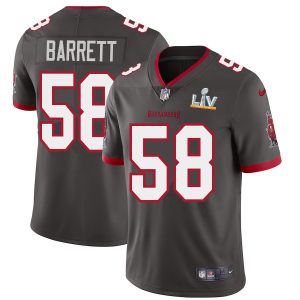 Top notch Tampa Bay Buccaneers #58 Shaquil Barrett Men's Super Bowl LV Bound Pewter Alternate Vapor Limited Jersey