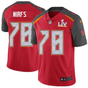 Top notch Buccaneers #78 Tom Brady Wirfs Red Team Color Men's Super Bowl LV Bound Stitched NFL Vapor Untouchable Limited Jersey