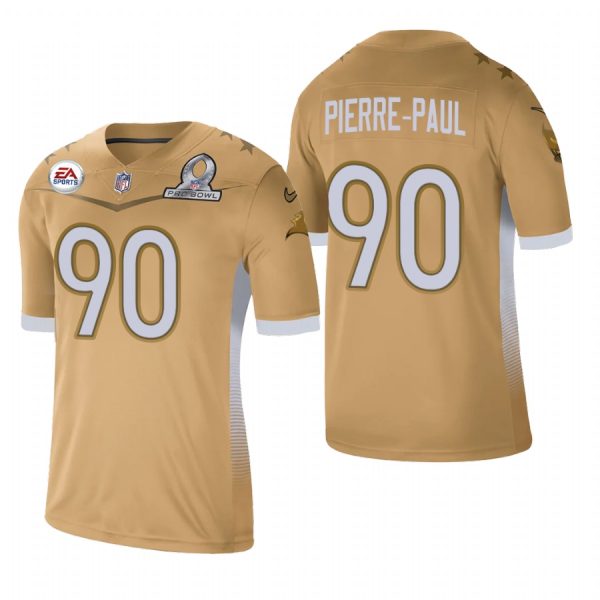Fantastic Tampa Bay Buccaneers #90 Jason Pierre-Paul 2021 NFC Pro Bowl Game Gold NFL Jersey