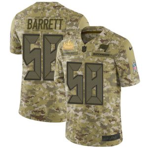 Amazing Buccaneers #58 Tom Brady Barrett Camo Men's Super Bowl LV Champions Patch Stitched NFL Limited 2018 Salute To Service Jersey