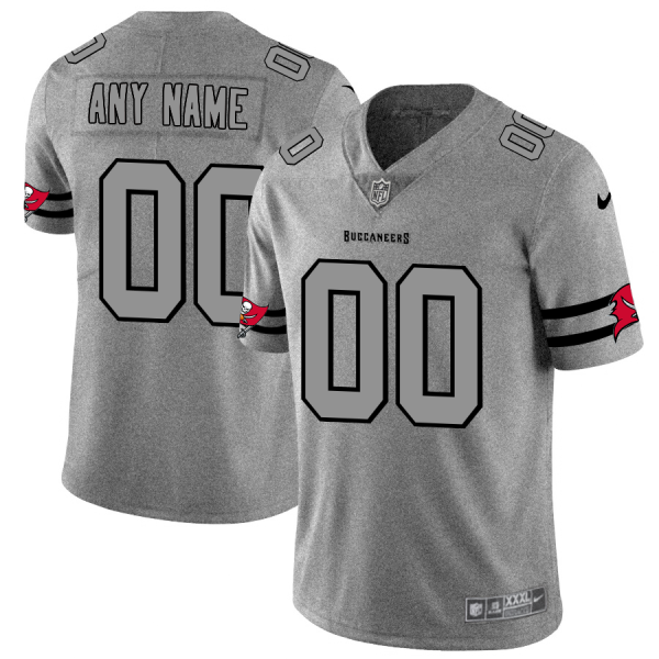Fantastic Tampa Bay Buccaneers Custom Men's Gray Gridiron II Vapor Untouchable Limited NFL Jersey