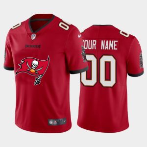 Fantastic Tampa Bay Buccaneers Custom Red Men's Big Team Logo Vapor Limited NFL Jersey