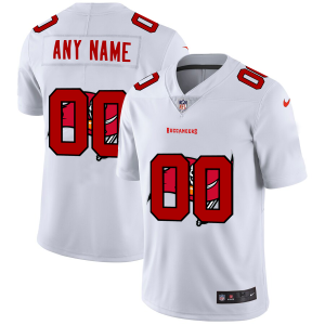 High quality Tampa Bay Buccaneers Custom White Men's Team Logo Dual Overlap Limited NFL Jersey