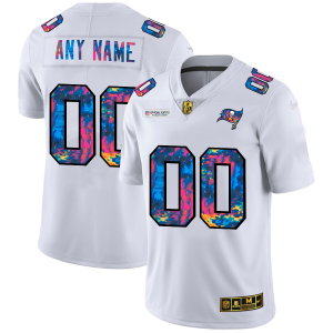 Top notch Tampa Bay Buccaneers Custom Men's White Multi-Color 2020 NFL Crucial Catch Limited NFL Jersey